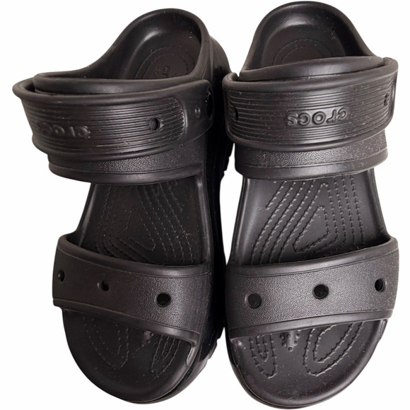 Crocs Mega Crush Platform Sandal Black Chunky Thick Sole Y2K Women 7 Goth Grunge - Picture 14 of 16